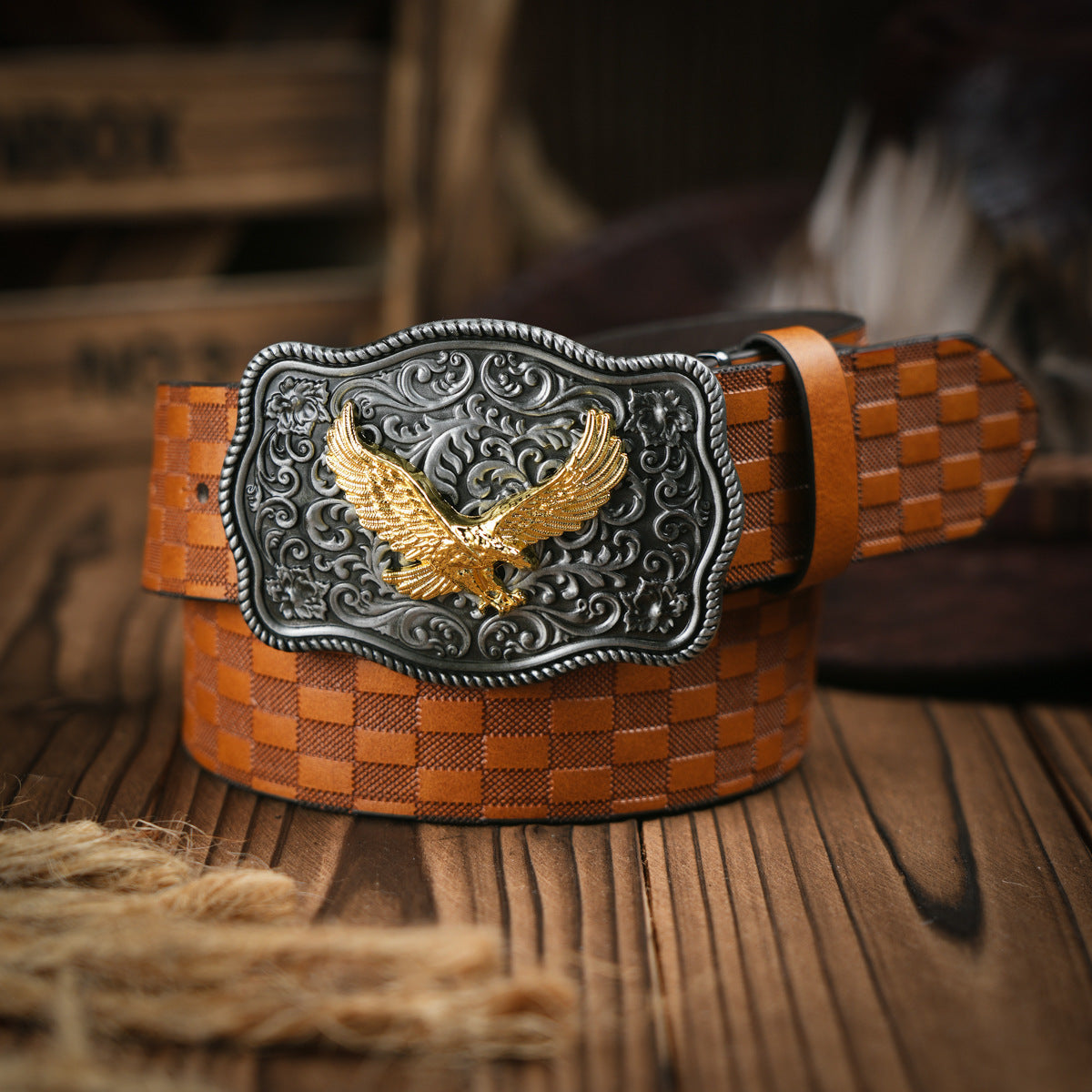 Punk Leather Denim Belt with Unique Wildlife Style Buckle - Neon North Clothing