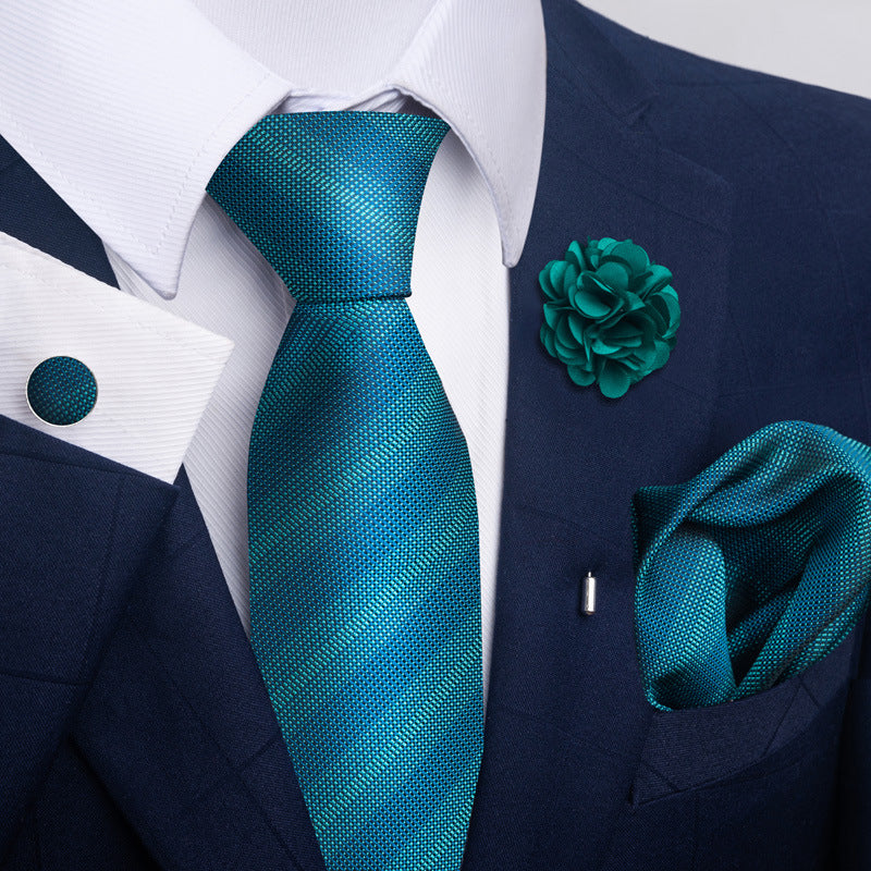 Men's Tie and Pocket Square Set with Pin - 2 Piece Suit Combo - Neon North Clothing