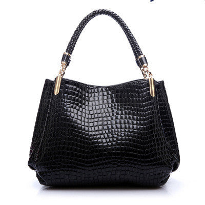 Sac à main femme à motif crocodile et section carrée verticale