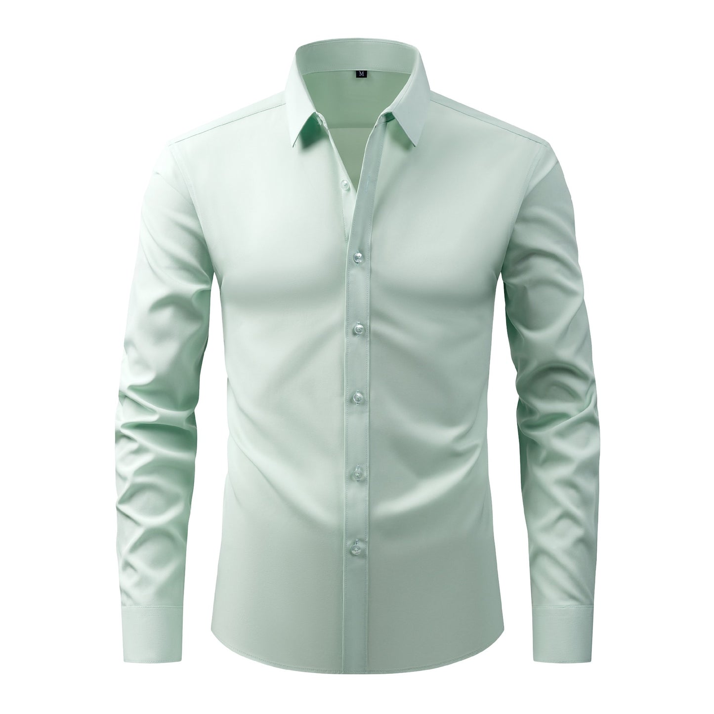 Full Elastic Force Men's Shirt in Natural Color with Buttons