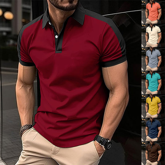 Men's Business Casual Polo Shirt - Short Sleeve Style for Effortless Elegance