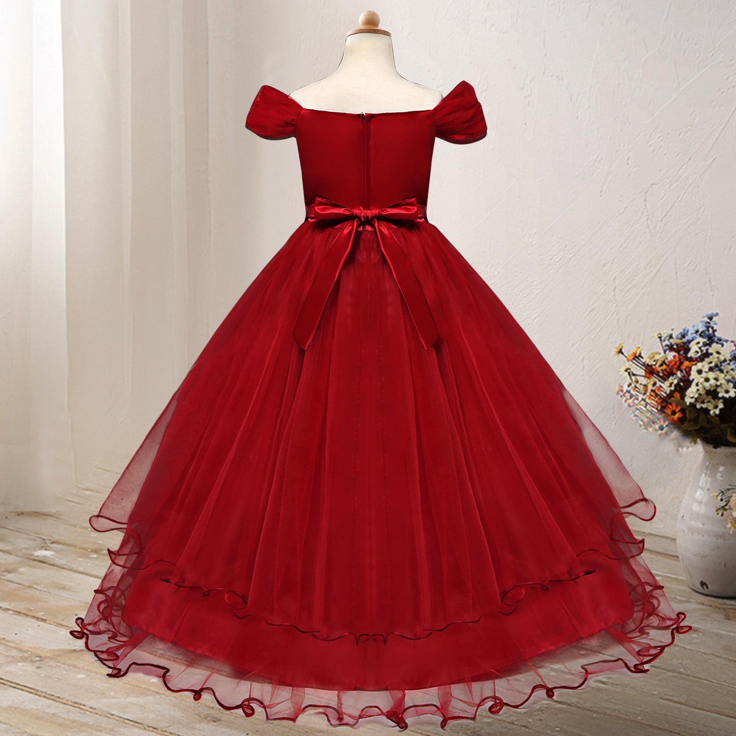 One-shoulder Flower Dress for Princesses