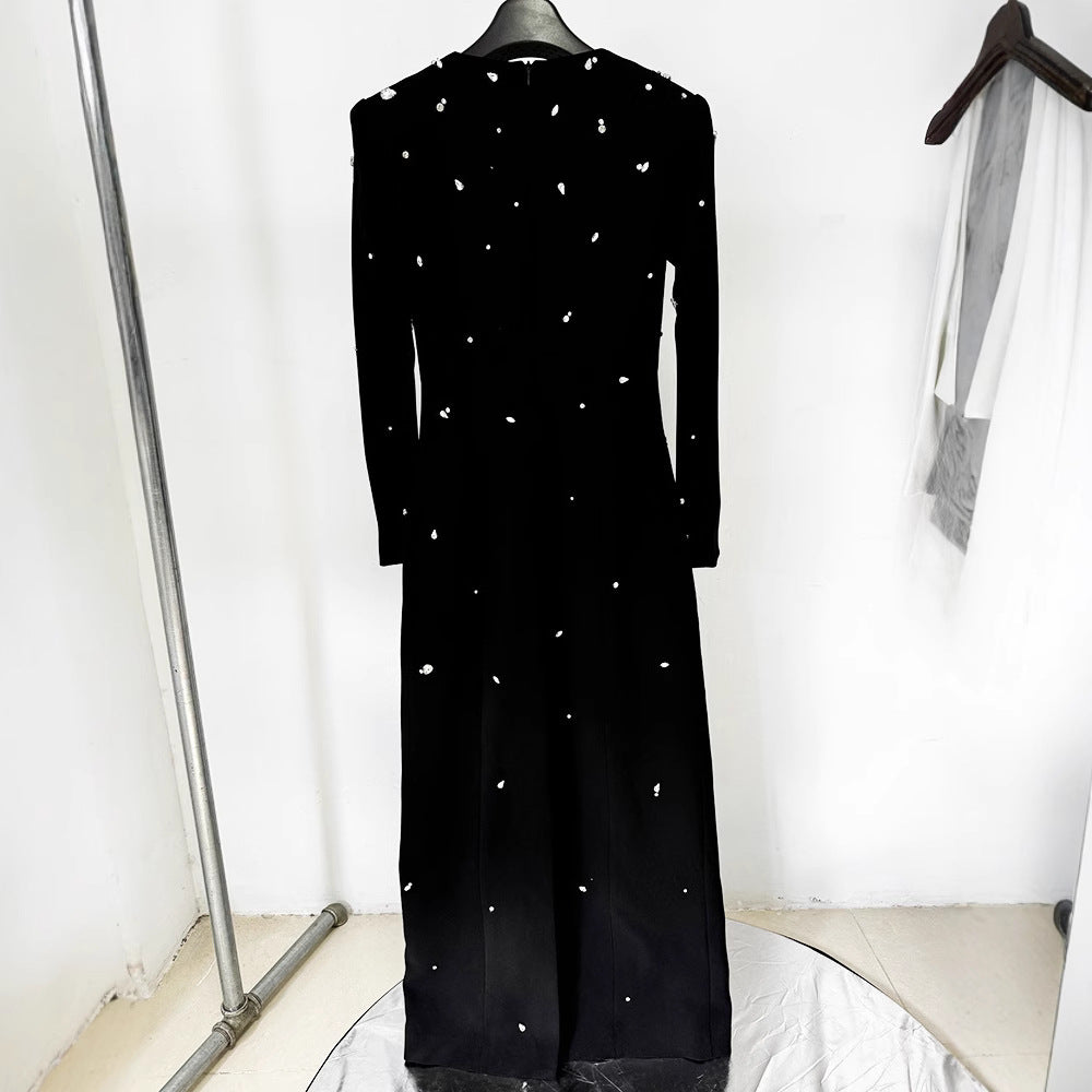 Elegant Long-Sleeve Maxi Dress for Timeless Sophistication and Style - Neon North Clothing
