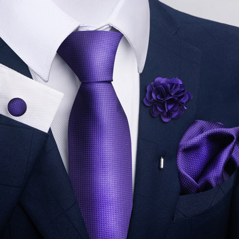 Men's Tie and Pocket Square Set with Pin - 2 Piece Suit Combo - Neon North Clothing