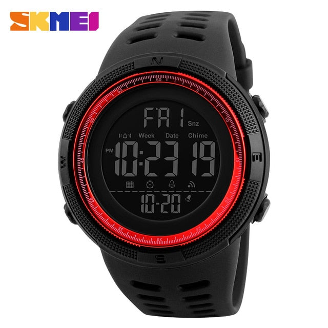 Men's Digital Military Dive Watch - 50m Waterproof Sports LED Timepiece - Neon North Clothing