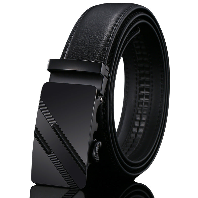 Mens Leather Belt Automatic Buckle - Genuine Leather for Comfort and Style - Neon North Clothing
