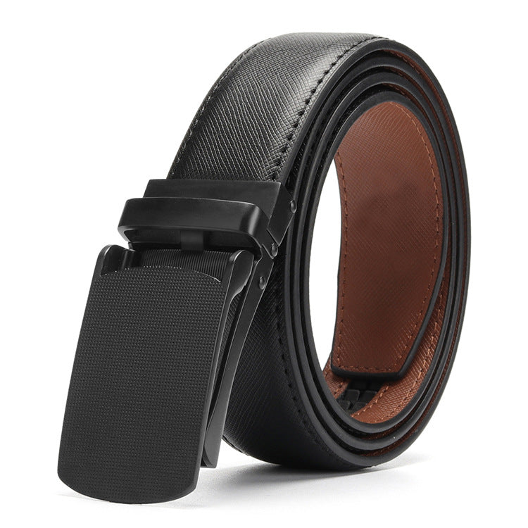 Men's Automatic Leather Belt with Two-Layer Design - Neon North Clothing