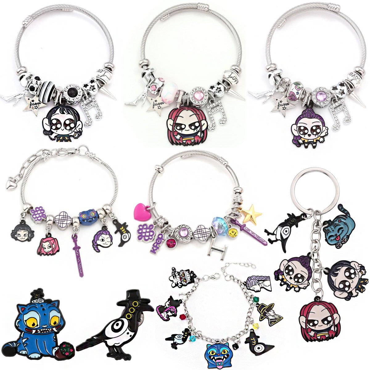 Cartoon Anime K-POP Demon Slayer Girl Pendant DIY Bracelet - Neon North Clothing