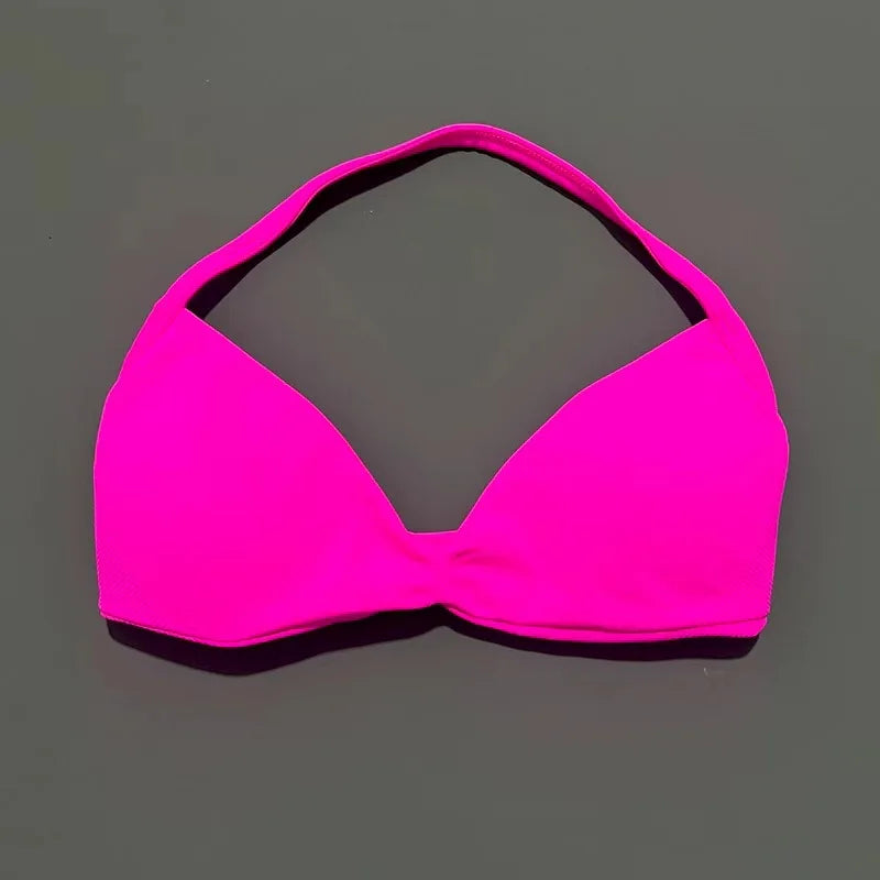 Strappy Backless Yoga Gym Bra with Push-up Removable Cups - Neon North Clothing