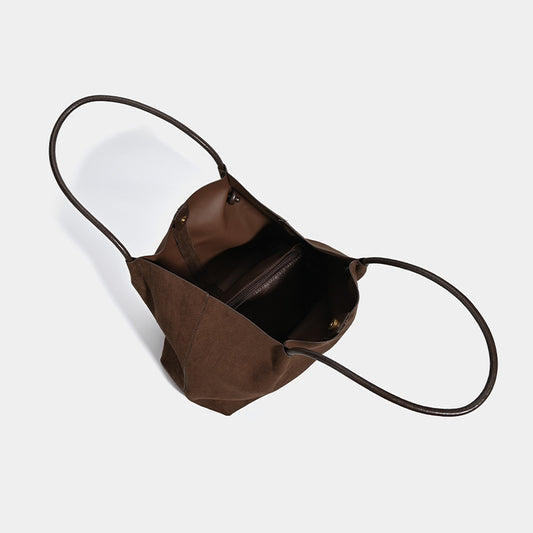 Suede Large-Capacity Handbag Set - Retro Shoulder and Handbag Combo