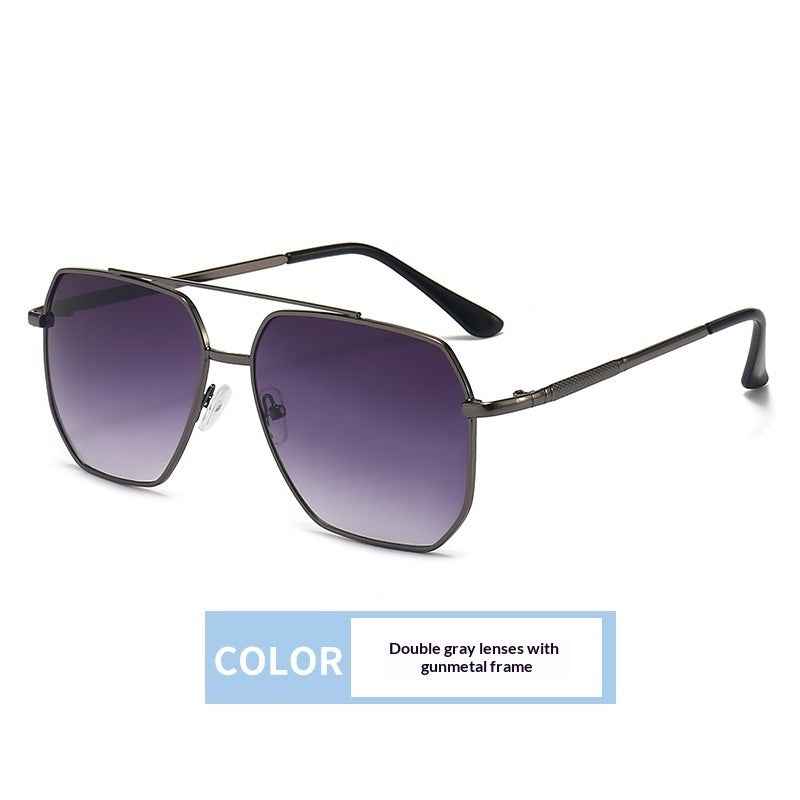 New Stylish Dual-bridge Sunglasses For Men Retro Design
