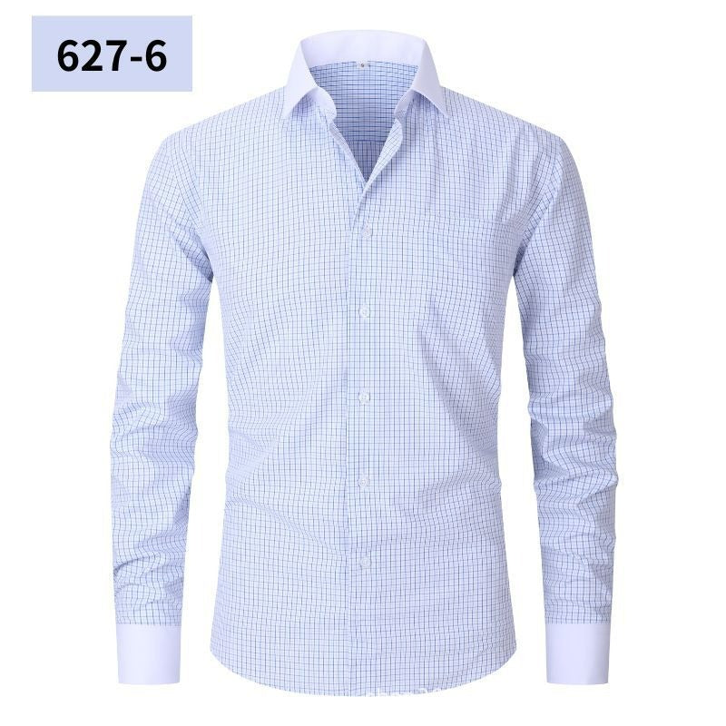 Mens Striped Iron Free Shirt - Plus Size Slim Fit Option