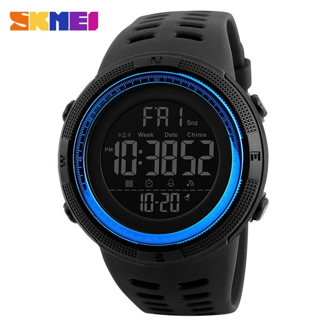 Men's Digital Military Dive Watch - 50m Waterproof Sports LED Timepiece - Neon North Clothing