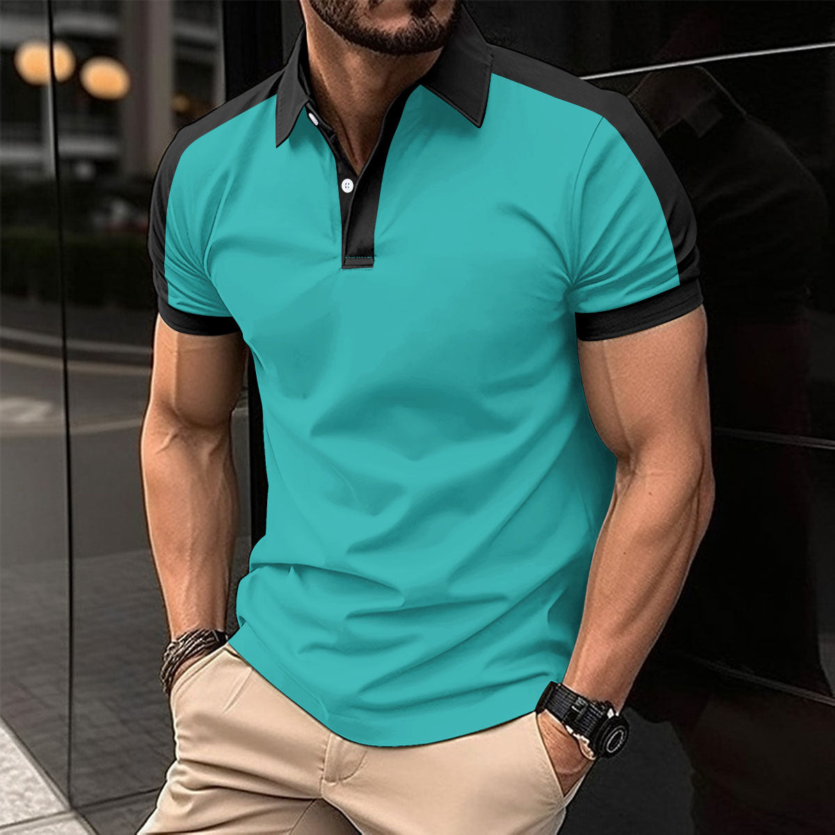 Men's Business Casual Polo Shirt - Short Sleeve Style for Effortless Elegance - Neon North Clothing