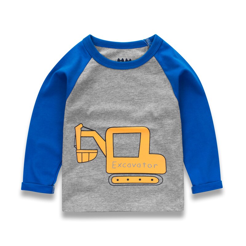 Long Sleeve Excavator Sweatshirt for Kids - 1 to 7 Years Boys and Girls, Solid Cotton - Neon North Clothing