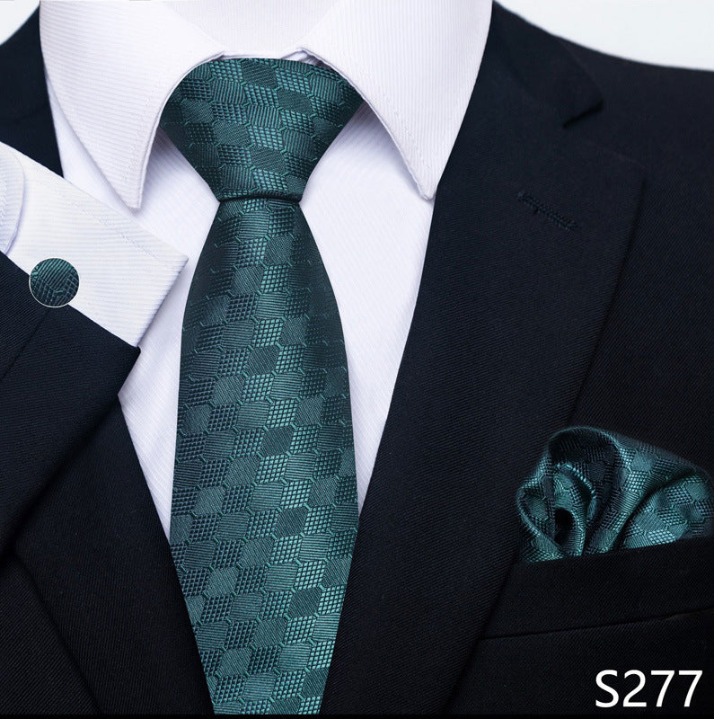 Men's Formal Wear Tie Set with Creative All-Match Scarf and Cuff Buckle - Neon North Clothing