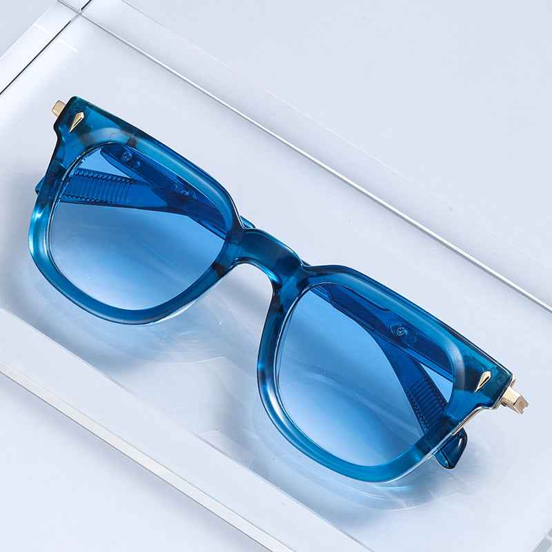 New European and American-style Metal Punk Sunglasses for Men - Fashionable Square-frame Design