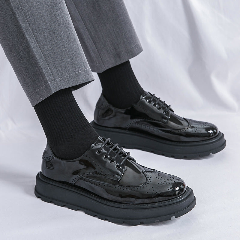 Business Formal British Style Height-Increasing Leather Shoes for Elevation