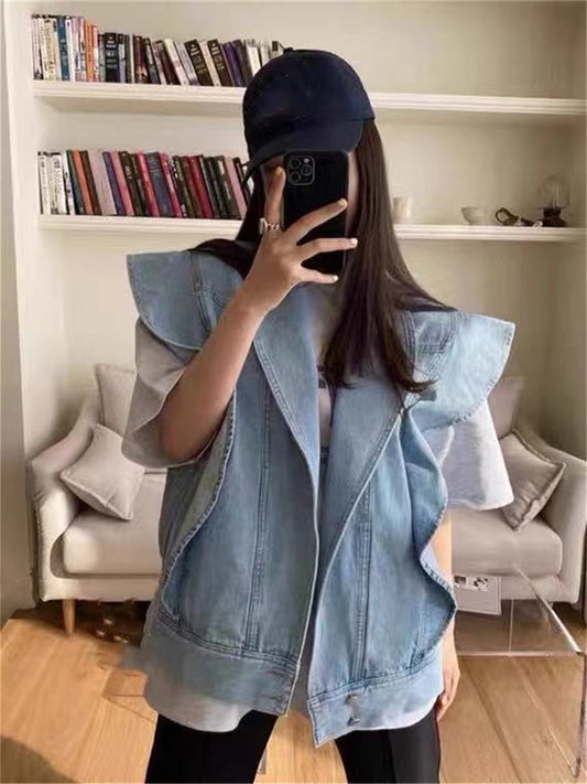 Waistcoat Denim Jacket with Pockets - Stylish Jeans Top for Every Occasion - Neon North Clothing