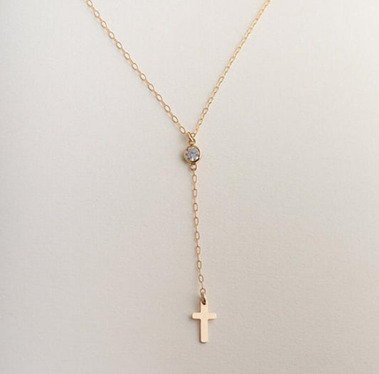 Small Gold Cross Pendant Necklace - Neon North Clothing