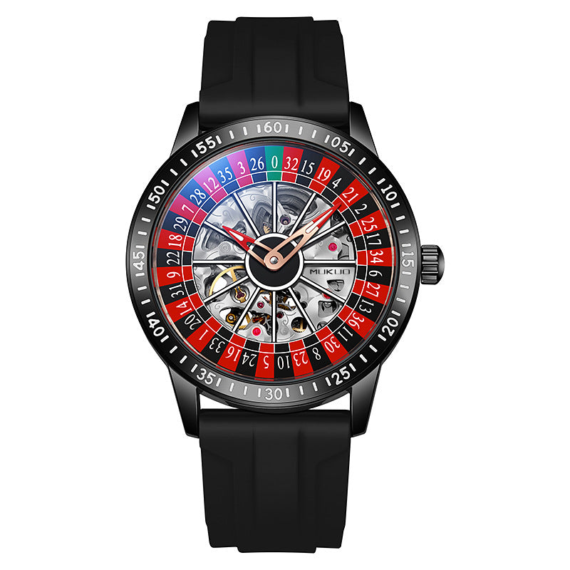 MUKUO Wooden Wide Gamble Plate Men's Fully Automatic Mechanical Watch - Neon North Clothing