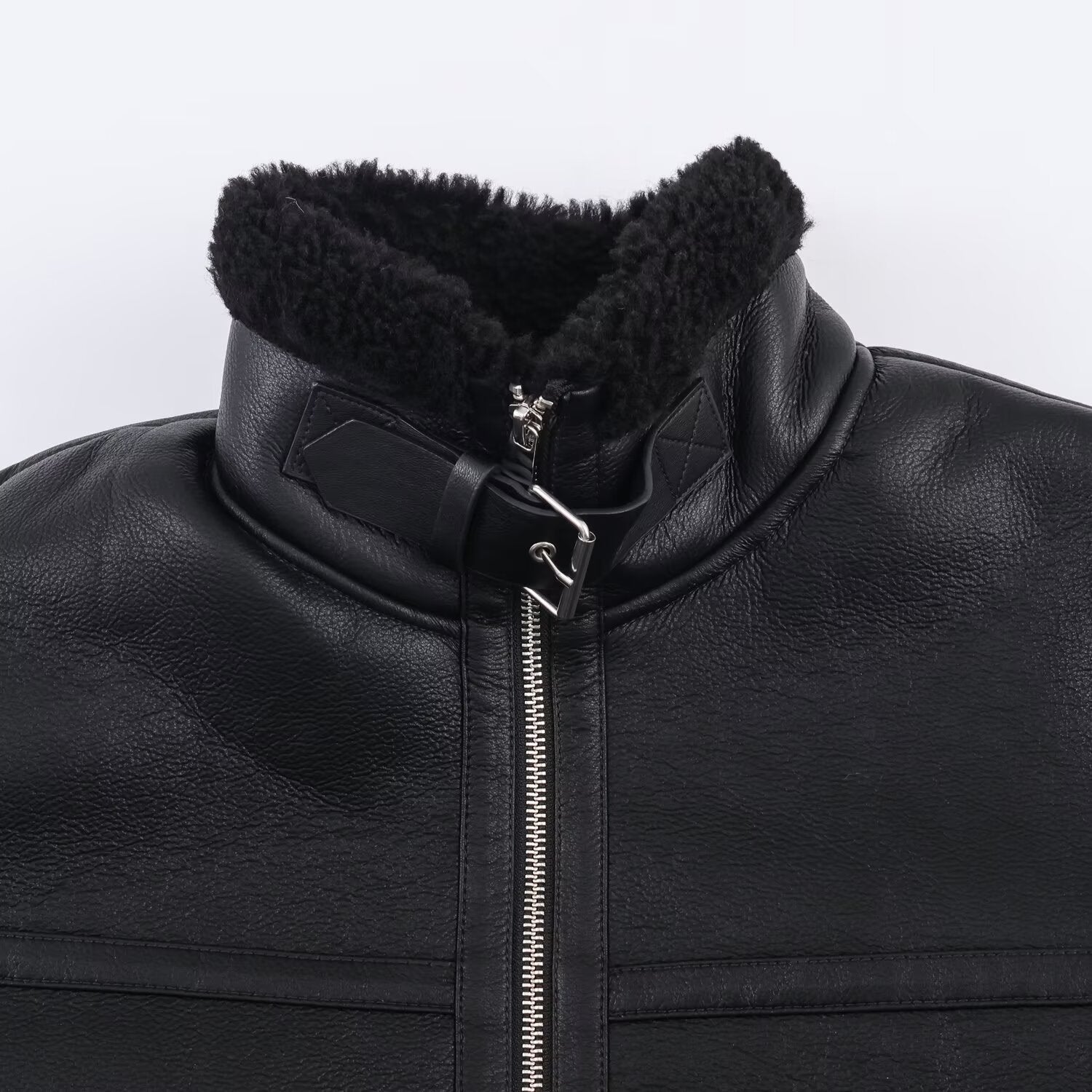 Casual Stand Collar Loose Fit Leather Reversible Jacket - Neon North Clothing