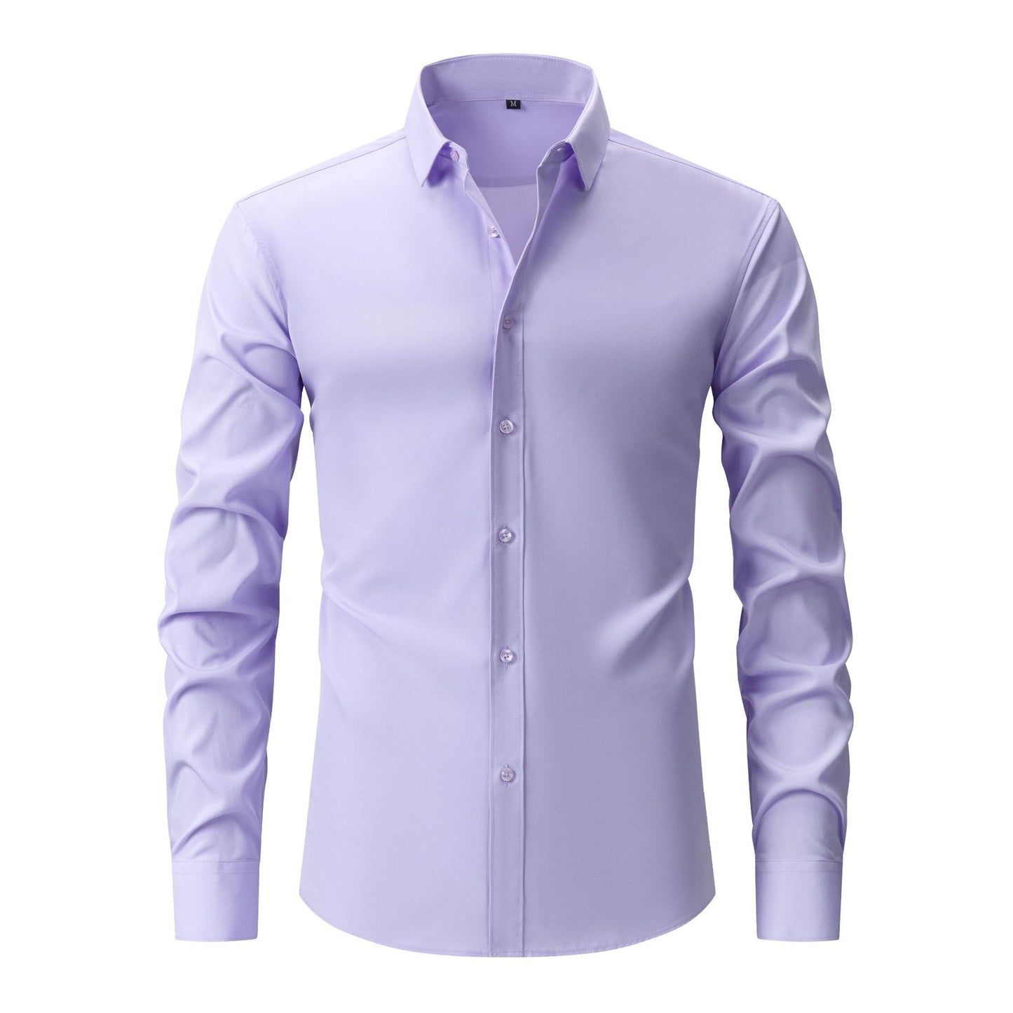 Full Elastic Force Men's Shirt in Natural Color with Buttons