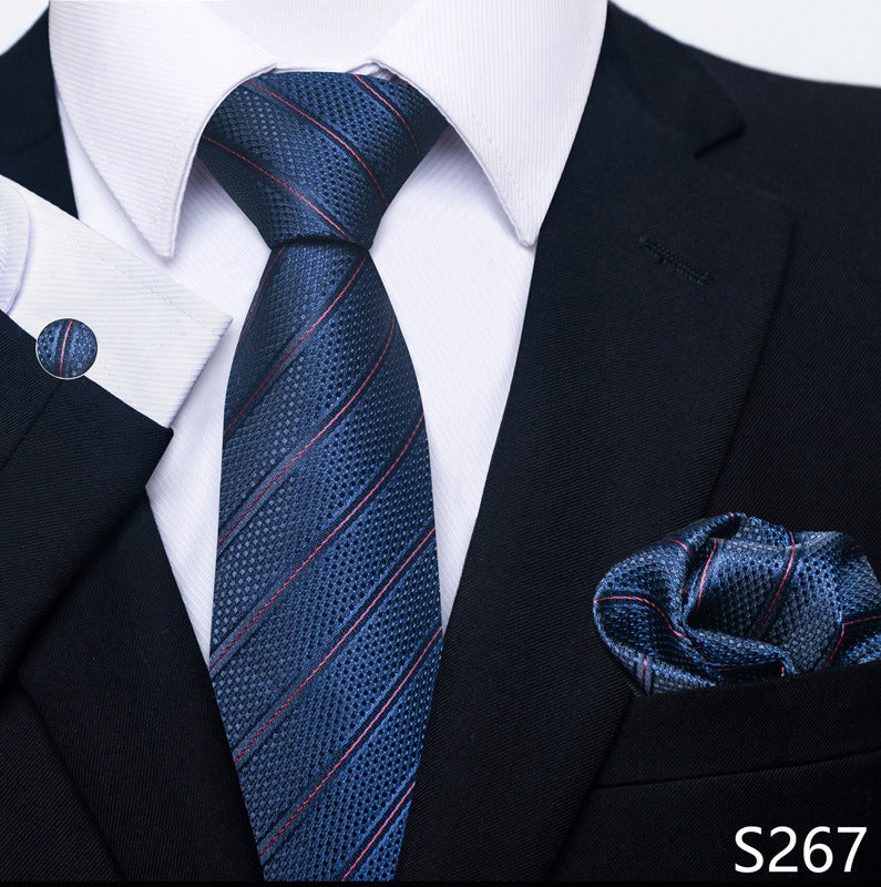 Men's Formal Wear Tie Set with Creative All-Match Scarf and Cuff Buckle - Neon North Clothing