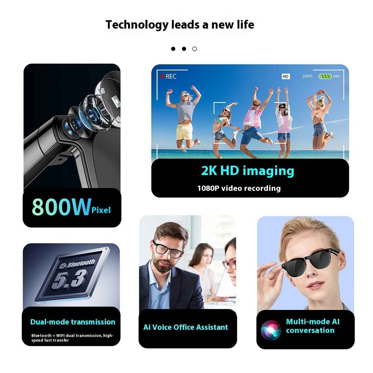 Ai Smart Glasses 800w Double Lens - Innovative AI Technology for Enhanced Vision