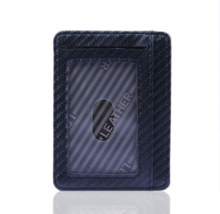 RFID Anti-theft Leather Wallet - Carbon Fiber Purse for Ultimate Protection
