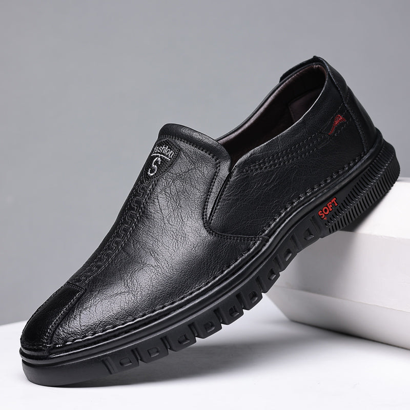 Men's Breathable Leather Casual Shoes - Non-slip Design for Ultimate Comfort