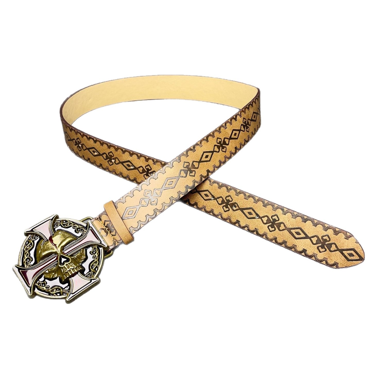 Punk-Inspired Snap Button Belt with Textured Patterns and Unique Design - Neon North Clothing