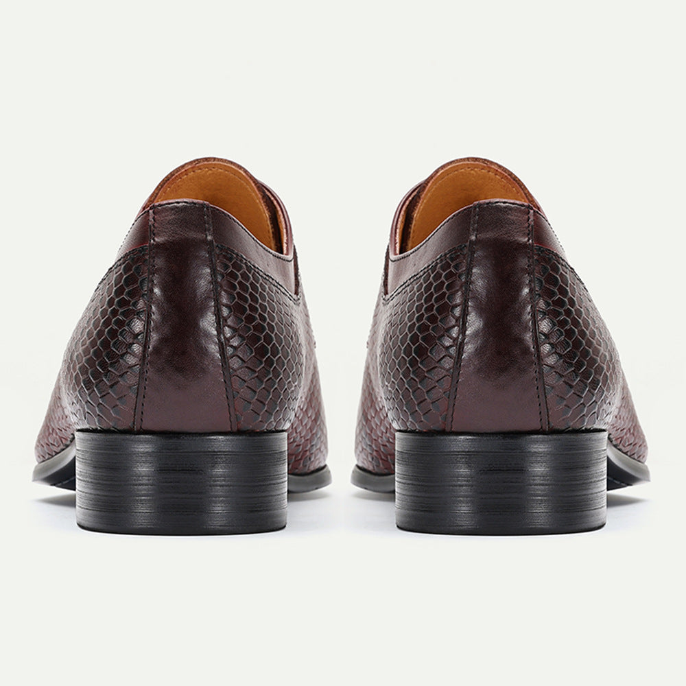 Pointed-Toe Men's Leather Shoes for All Seasons – Stylish Business Casual Footwear