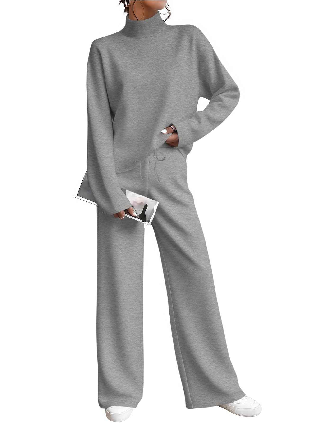 Solid Color T-Shirt Pants Set - Comfortable Two-Piece Outfit