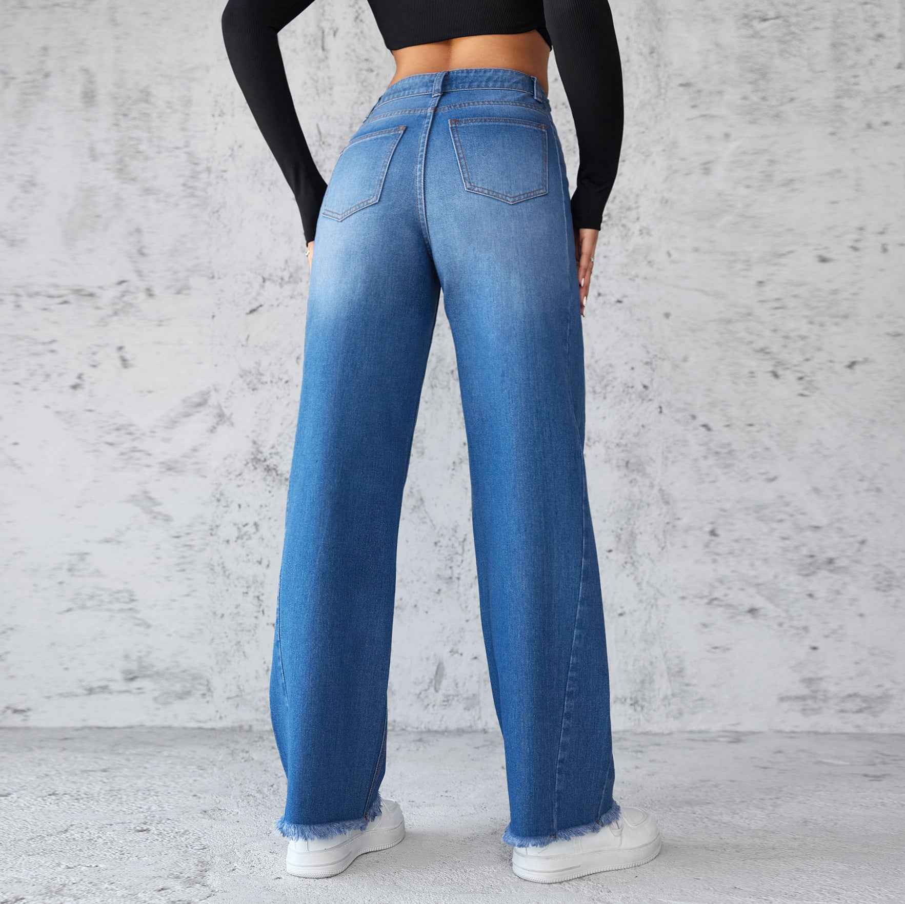 Women's High-Waist Wide Leg Jeans for Trendy Style and Comfort