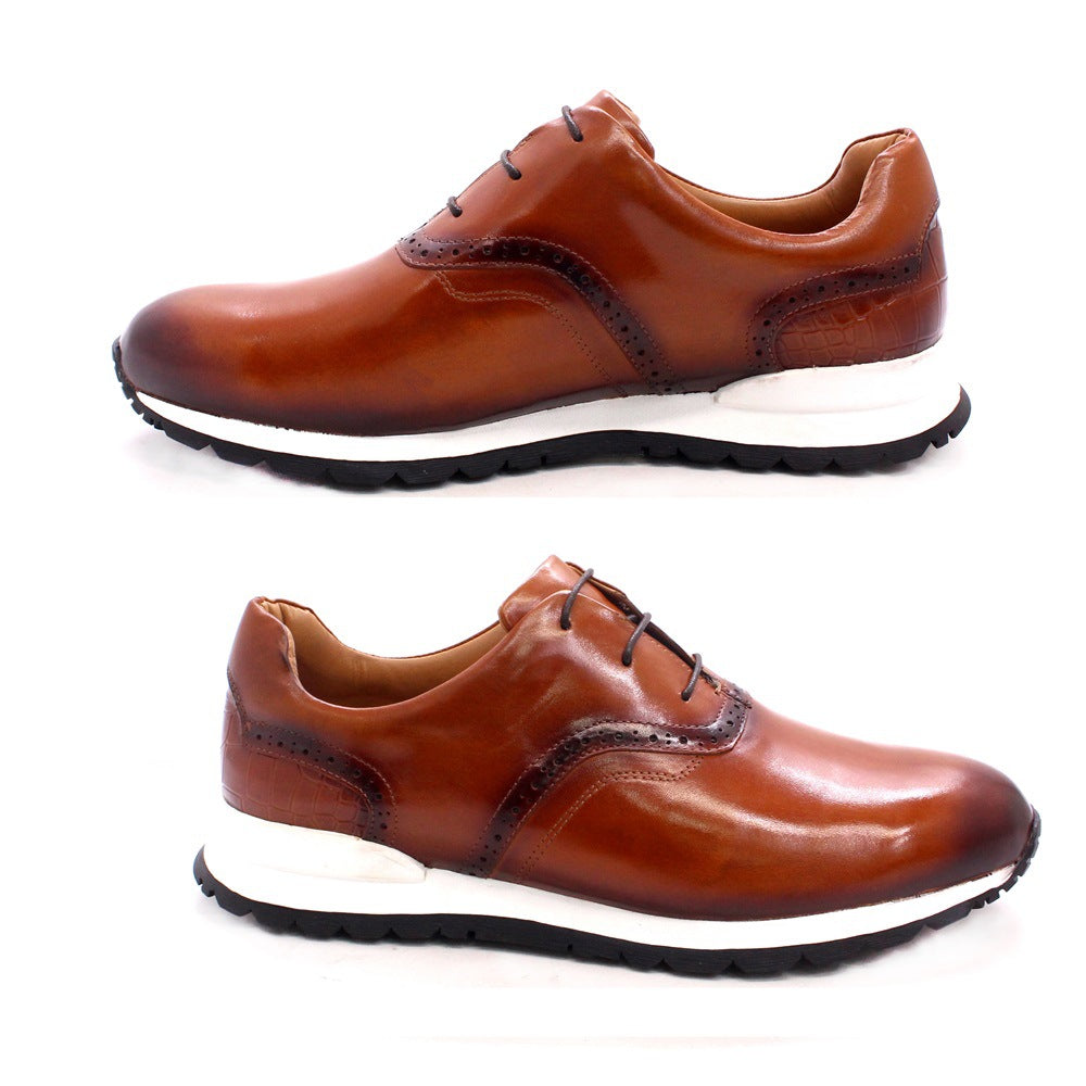 Brown Breathable Leather Men Shoes - Non Slip Comfort and Style