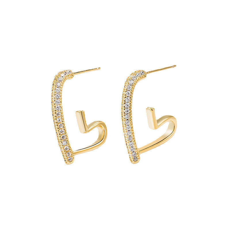 Exquisite Heart Shape Stud Earrings - Neon North Clothing