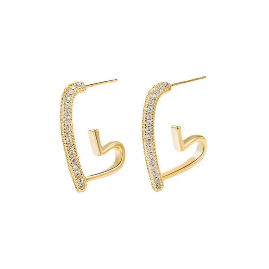 Exquisite Heart Shape Stud Earrings - Neon North Clothing