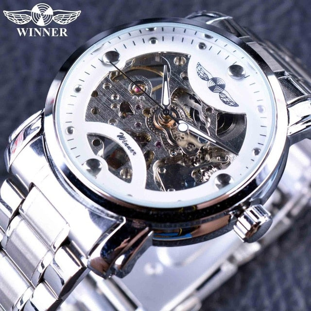 WINNER Blue Ocean Automatic Watch - Luxury Stainless Steel Men's Timepiece - Neon North Clothing