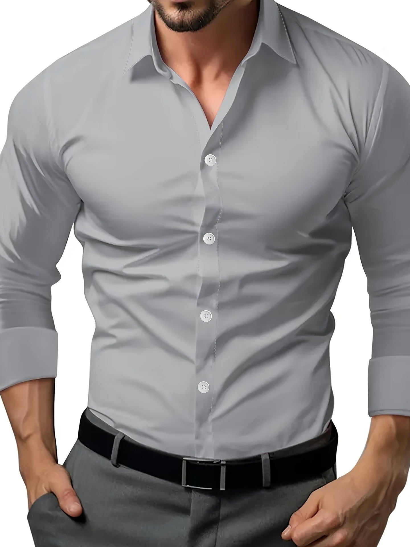 Linen Semi-Sheer Dress Shirt