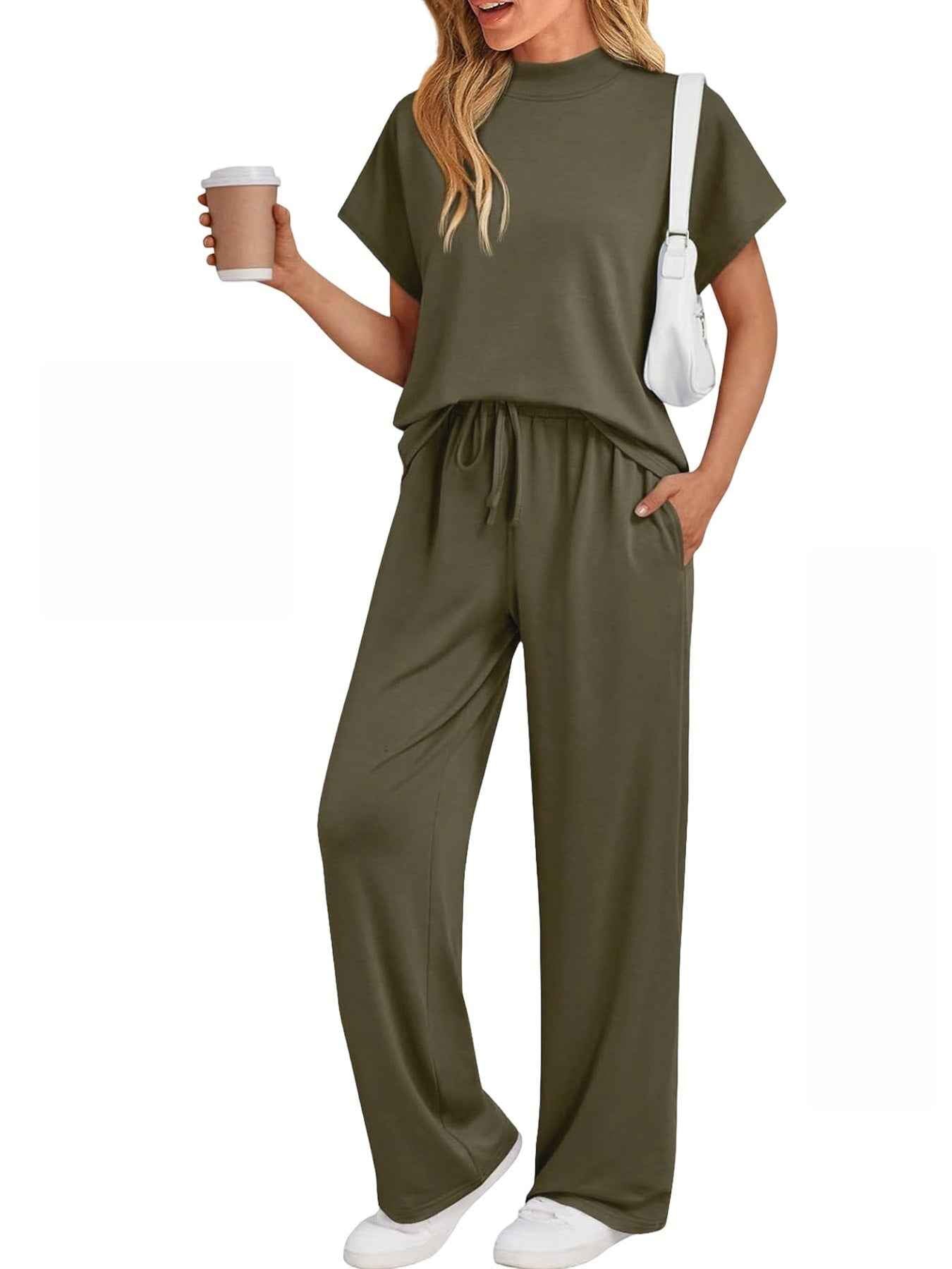 Women's Casual Wear Solid-Color Set for Effortless Style - Perfect Women's Casual Wear Set