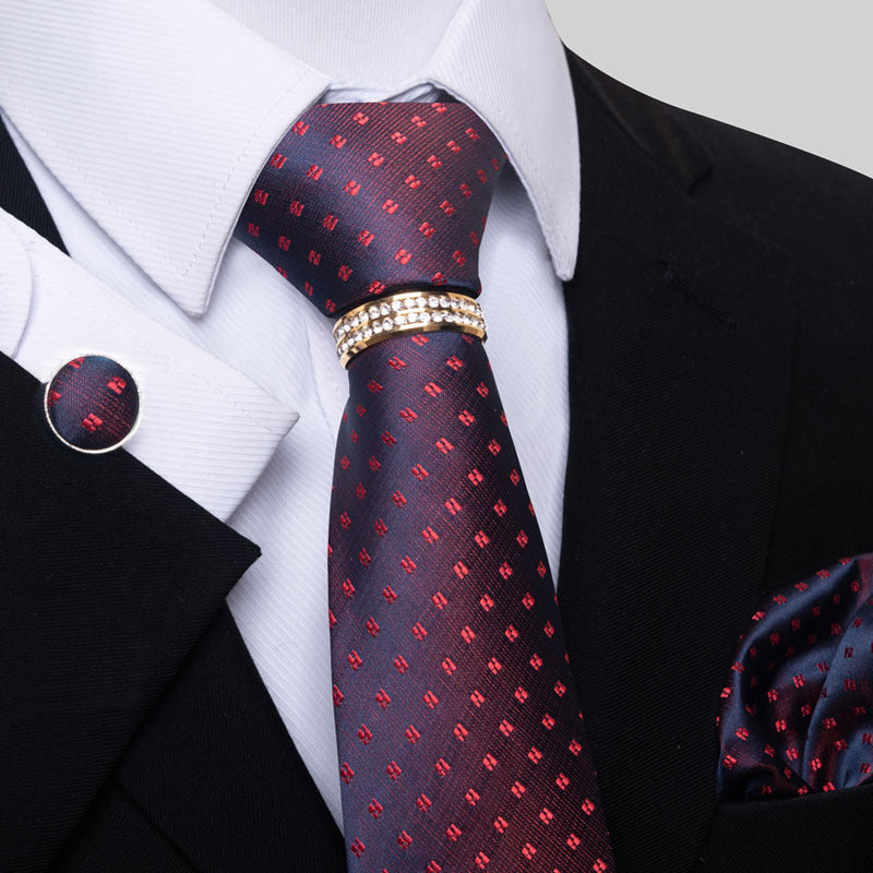 Multi Colored Striped Tie Set with Floral Design for Men - Neon North Clothing