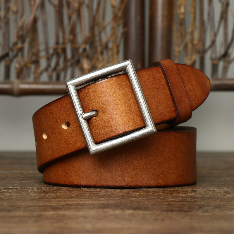 Handmade Cattlehide Belt for Men - First Layer Pure Leather - Neon North Clothing