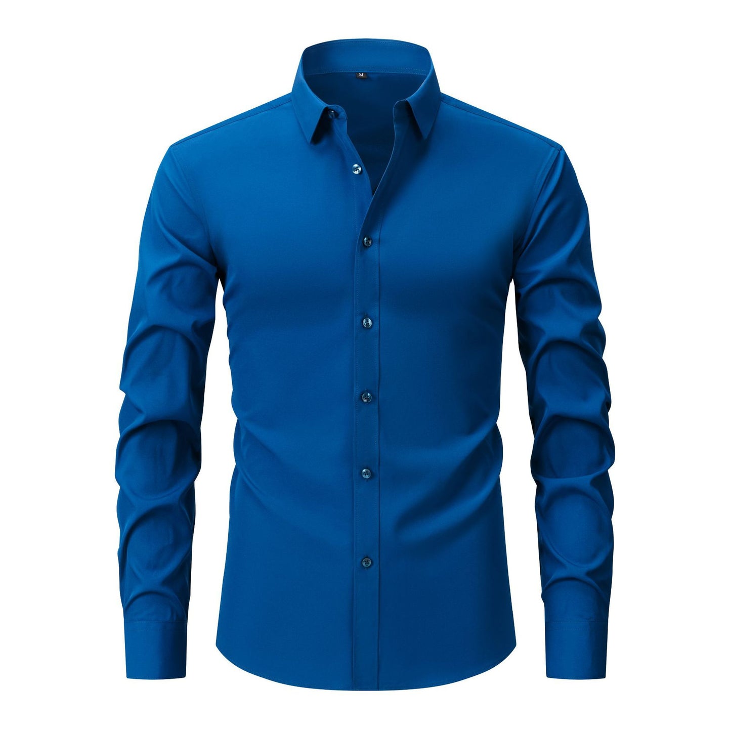 Full Elastic Force Men's Shirt in Natural Color with Buttons