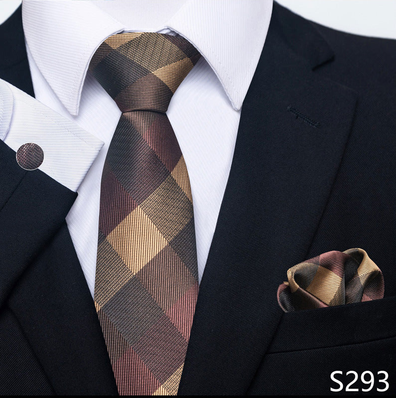 Men's Formal Wear Tie Set with Creative All-Match Scarf and Cuff Buckle - Neon North Clothing