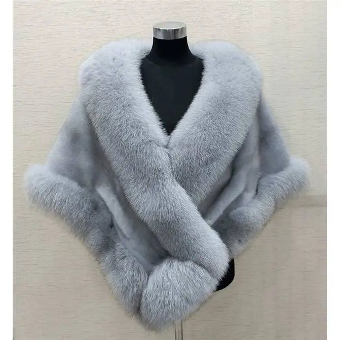Luxury Fur Poncho Fluffy Shawl Fur Plush Cape Coat - Neon North Clothing