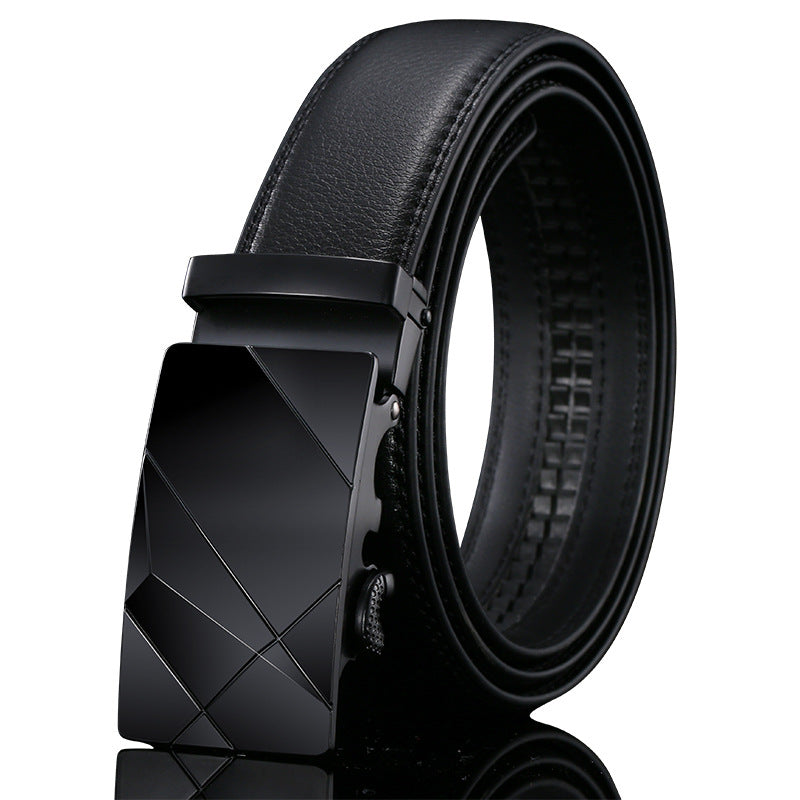 Mens Leather Belt Automatic Buckle - Genuine Leather for Comfort and Style - Neon North Clothing