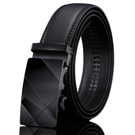 Mens Leather Belt Automatic Buckle - Genuine Leather for Comfort and Style - Neon North Clothing