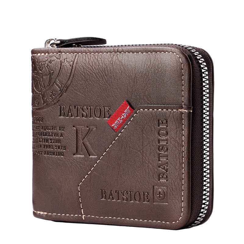 European American Mens Vintage Wallet - Classic Bi-Fold Design