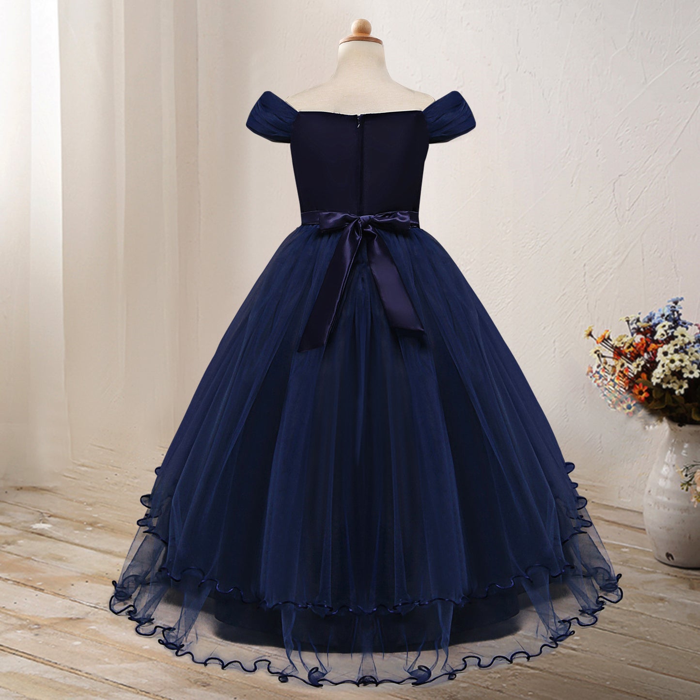 One-shoulder Flower Dress for Princesses